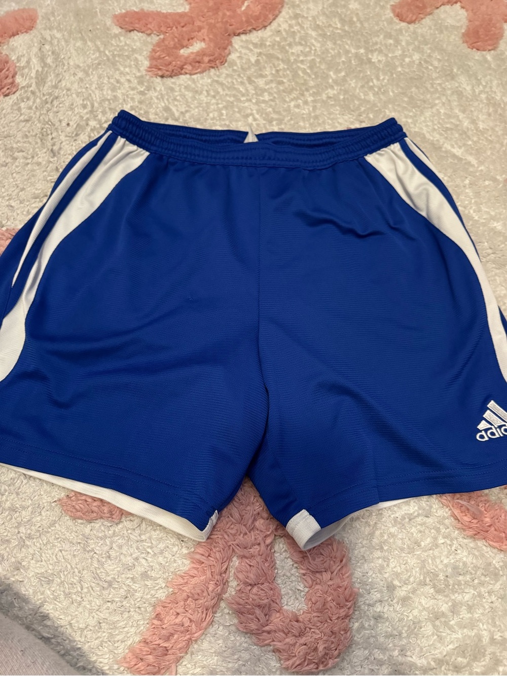 adidas Blue Athletic Shorts with White Panels